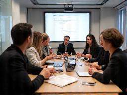 Digital marketing agency team meeting