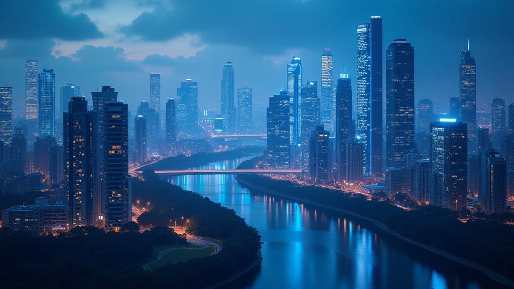 Futuristic cityscape representing Web3 and blockchain technology